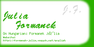 julia formanek business card